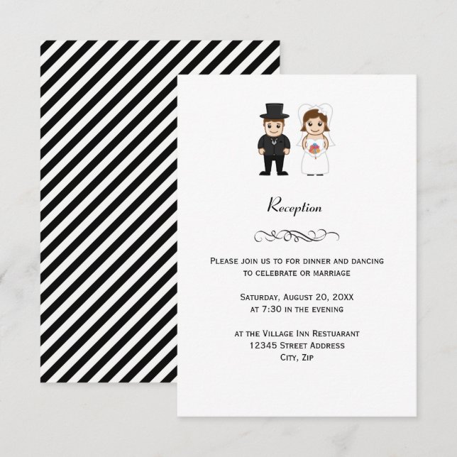 Bride & Groom - Wedding Reception Invitation (Front/Back)