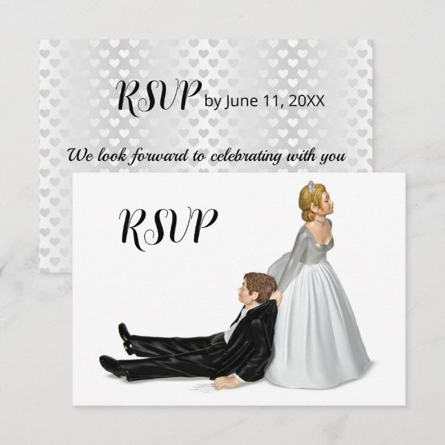 Bride & Groom Wedding RSVP Invitation (Front/Back)