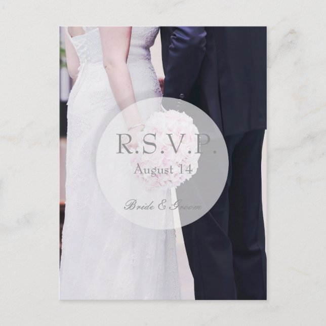 Bride & Groom Wedding RSVP Invitation Postcard (Front)