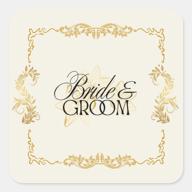 Bride & Groom Wedding Stickers (Front)