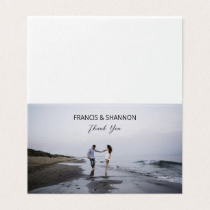 Bride Groom Wedding Thank You Photo Folded Card