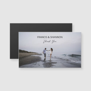 Bride Groom Wedding Thank You Photo Folded Card