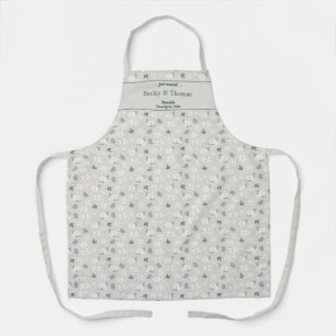 Bride & Groom White Lily Wedding Party Apron
