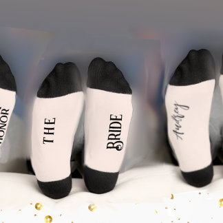 Bride & Groom with Wedding Date Bride's  Socks