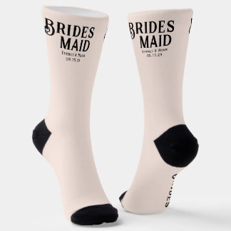 Bride & Groom with Wedding Date Bridesmaid Socks