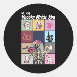 Bride Halloween In My Spooky Bride Era Wedding Bac Classic Round Sticker