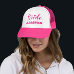 Bride Hat,  Rehearsal Shower or Bachelorette Party Trucker Hat<br><div class="desc">Adorable Bride Hat for your Wedding or Bachelorette Weekend!</div>