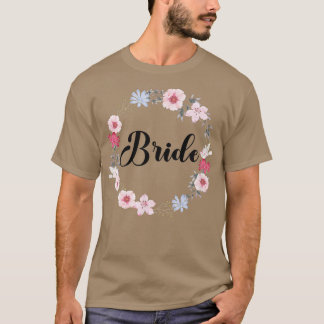 Bride Hen Party Floral Wreath Team Bride Marriage  T-Shirt