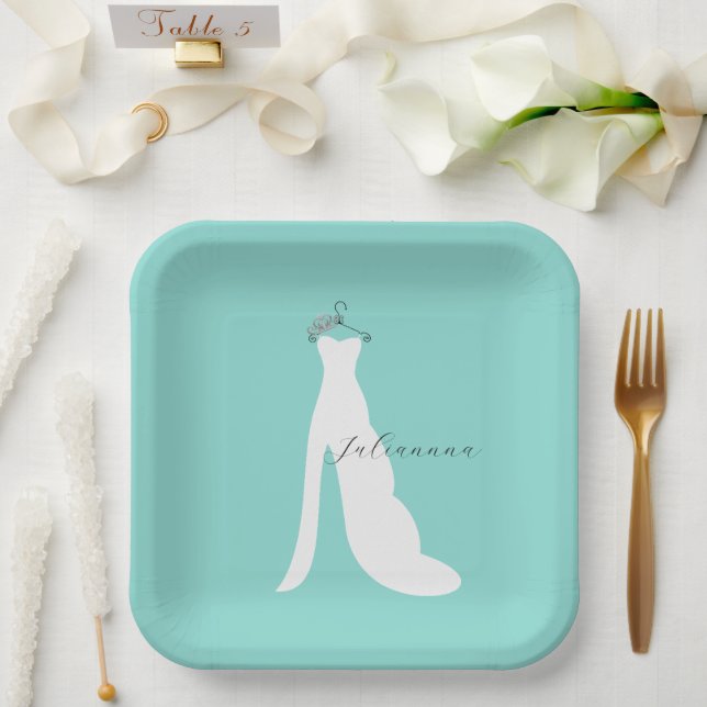 BRIDE Here Comes The Bride Party Personalised Paper Plate (Wedding)