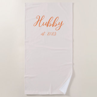 Bride Honeymoon Personalised Matching Hubby Wifey  Beach Towel