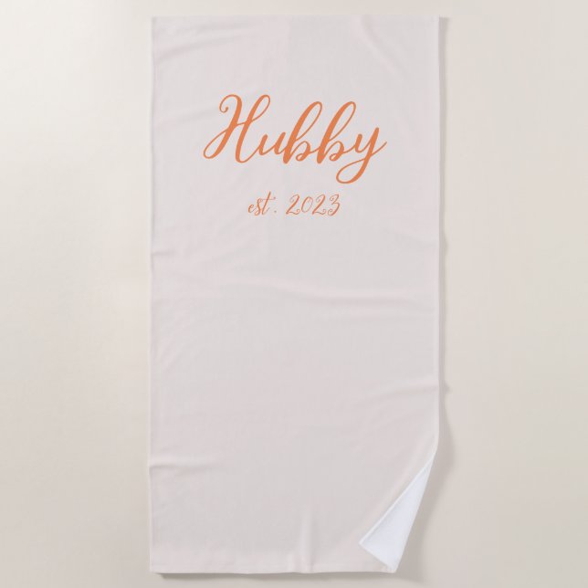Bride Honeymoon Personalised Matching Hubby Wifey  Beach Towel (Front)