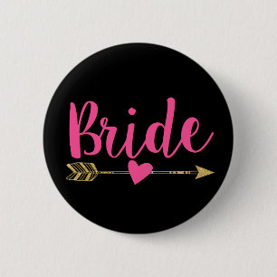 Bride   Hot Pink&Black 6 Cm Round Badge