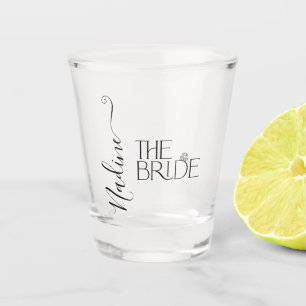 Bride I Do Crew Custom Name Wedding Ring Shot Glass