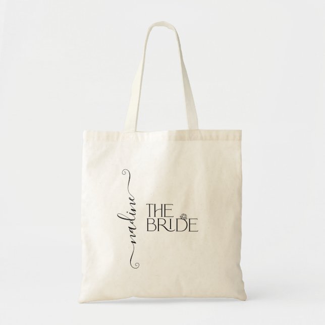 Bride I Do Crew Custom Name Wedding Ring Tote Bag (Front)