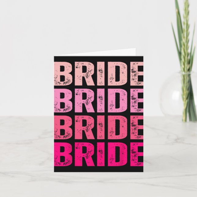 Bride I Do Crew Getting Hitched Pink Bachelorette  Card (Front)