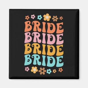 Bride I Do Crew Retro Groovy Bachelorette Party 3 Magnet