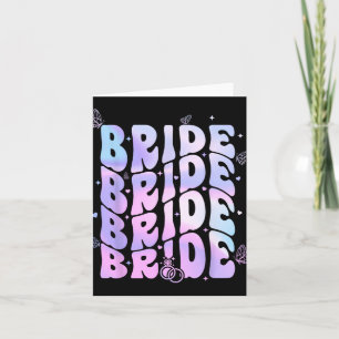 Bride I Do Crew Retro Groovy Bachelorette Party Card