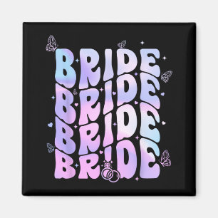 Bride I Do Crew Retro Groovy Bachelorette Party Magnet