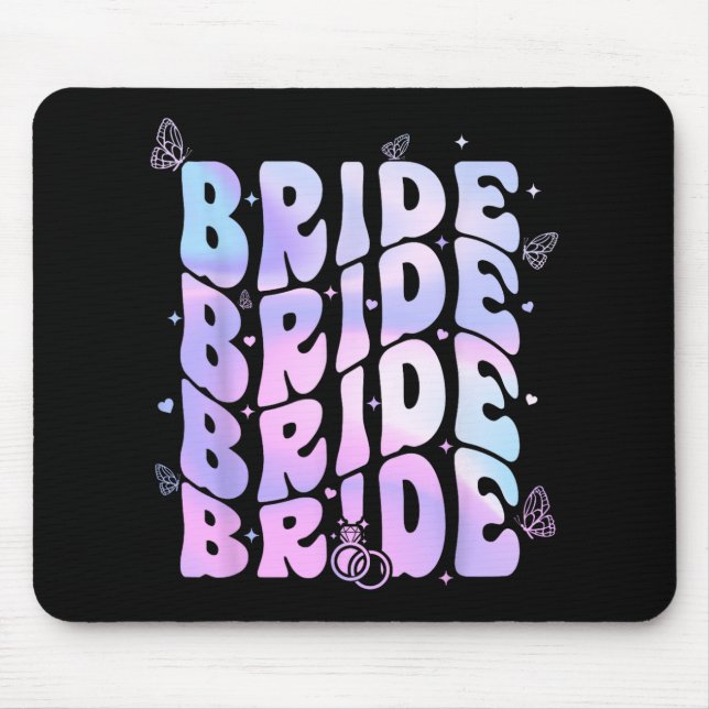 Bride I Do Crew Retro Groovy Bachelorette Party  Mouse Mat (Front)