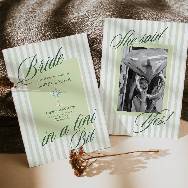 Bride in a Tini Bit Bachelorette Party Invitation (Bride in a Tini Bit Bachelorette Party Invitation)