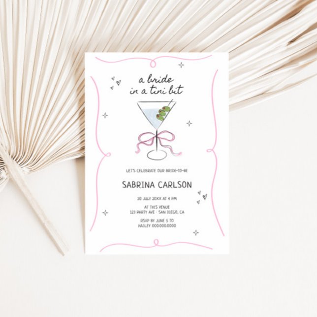 Bride In A Tini Bit Bridal Shower Invitation (Creator Uploaded)