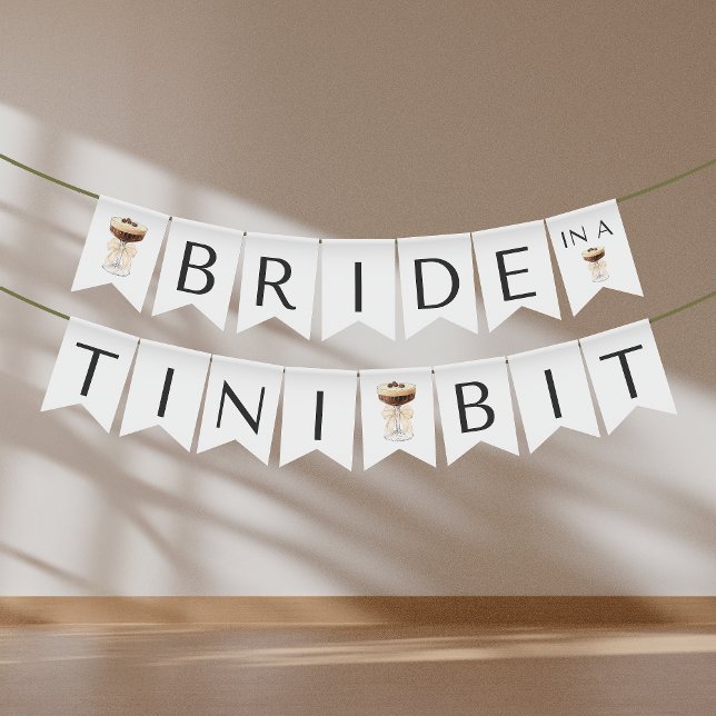 Bride in a Tini Bit - Espresso Martini Bridal Bunting (Bride in a Tini Bit - Espresso Martini Bridal Bunting Flags)