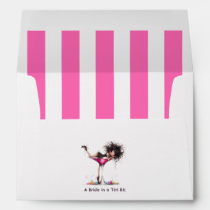 Bride in a Tini Bit Hot Pink Striped Bachelorette Envelope