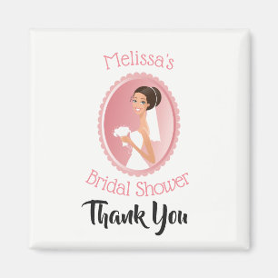 Bride in a Veil with Bouquet Bridal Shower Thanks Magnet