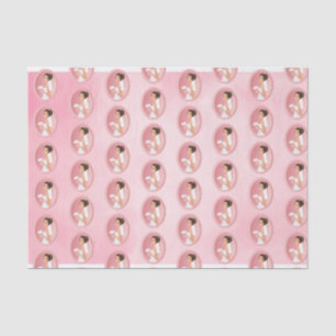 Bride in a White Wedding Dress Holding a Bouquet Tissue Paper