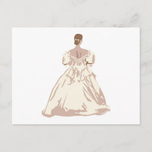 Bride in Antique Style Gown Postcard