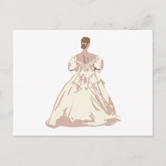 Bride in Antique Style Gown Postcard