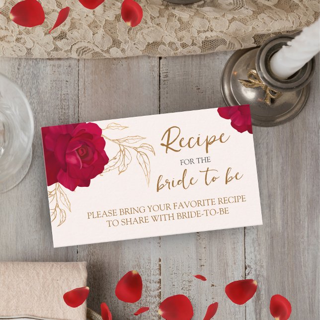 Bride in bloom Bridal Shower Share A Recipe  Enclosure Card (Creator Uploaded)