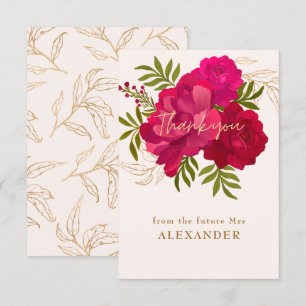 Bride in bloom  floral bridal shower Welcome Sign Thank You Card