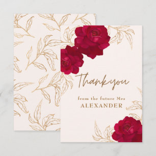 Bride in bloom  floral bridal shower Welcome Sign Thank You Card