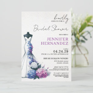 Bride in Bloom Hydrangea Bridal Shower Invitation