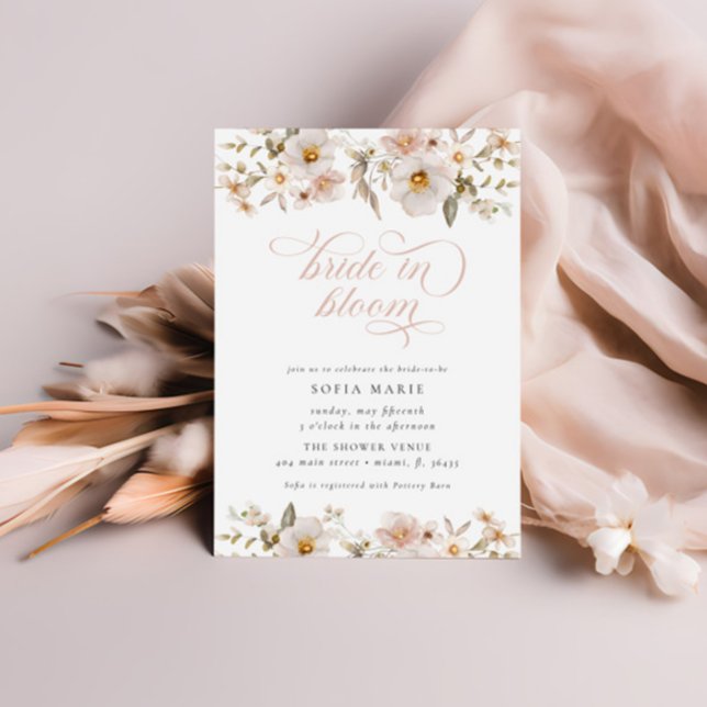 Bride in Bloom Soft Spring Elegant Bridal Party Invitation (Creator Uploaded)