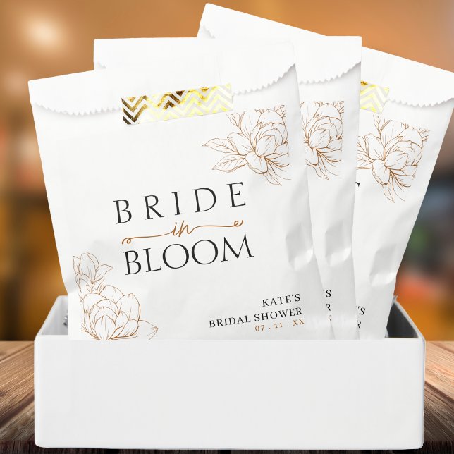 Bride in Bloom Tan Brown Bridal Shower Favour Bags (Bride in Bloom Tan Brown Bridal Shower Favor Bag
)