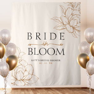 Bride in Bloom Tan Brown Bridal Shower Tapestry