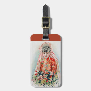 Bride in Chinese Red Wedding Shanghai Yuefenpai Luggage Tag