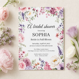 Bride in Full Bloom Floral Bridal Shower Invitation