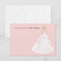 Bride in Gown Bridal Shower Thank You Card