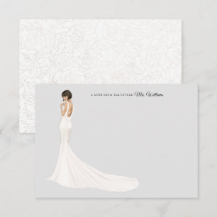 Bride in Gown Bridal Shower Thank You Card