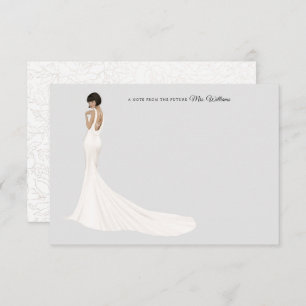 Bride in Gown Bridal Shower Thank You Card