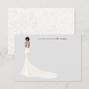 Bride in Gown Bridal Shower Thank You Card