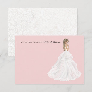 Bride in Gown Bridal Shower Thank You Card