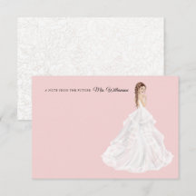Bride in Gown Bridal Shower Thank You Card