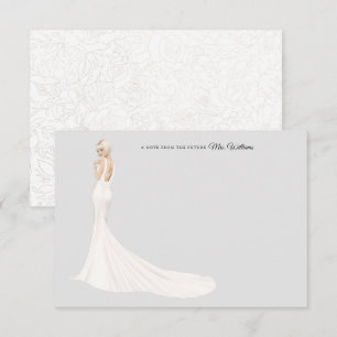 Bride in Gown Bridal Shower Thank You Card