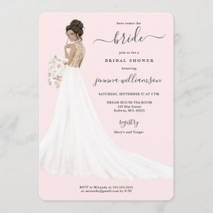 Bride in Lace Gown Bridal Shower Invitation