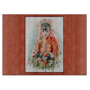 Bride in Red at Chinese Wedding in Shanghai Cutting Board