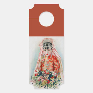 Bride in Red at Chinese Wedding in Shanghai Door Hanger